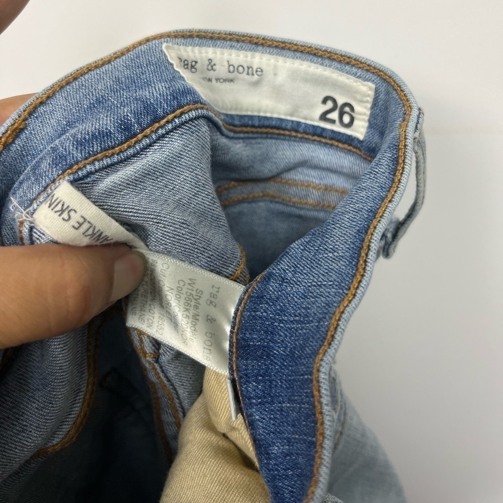 RAG & BONE HIGH RISE ANKLE SKINNY JEANS BLUE SIZE 26 - Picture 6 of 7
